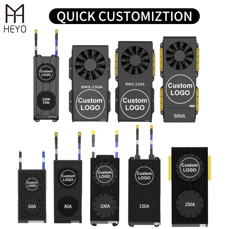 FAN smart bms 4S 80A fan~500A fan 3.2V battery Management System PCB 12V BT UART RS485 CAN communication 4S bms lifepo4