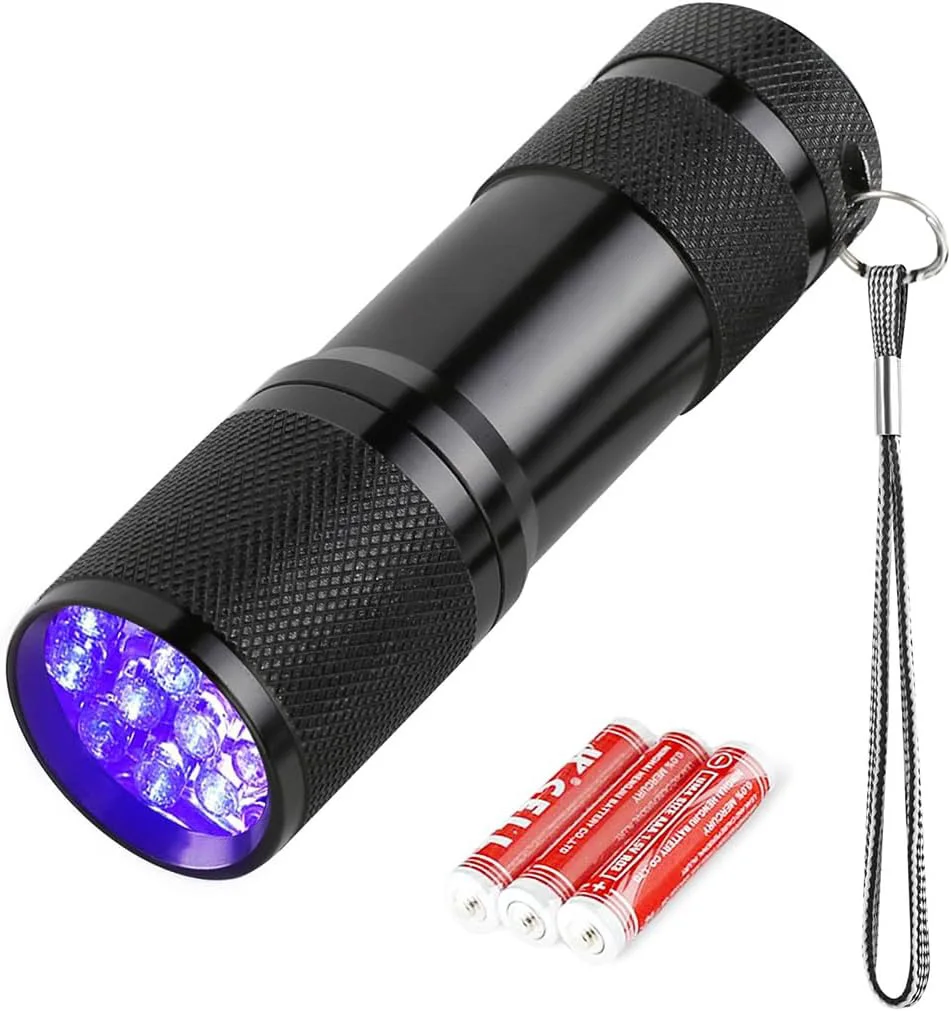 AAA Battery Cheap Promotion 395nm 9 LED UV Flashlight Portable Mini Torch Blacklight UV Lamp Ultra Violet Pet Urine Detection