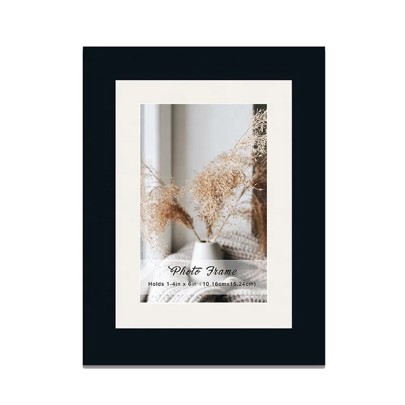 Wholesale Decorative Natural Wooden Photo Frame Picture With High Definition Glass And White Mat
