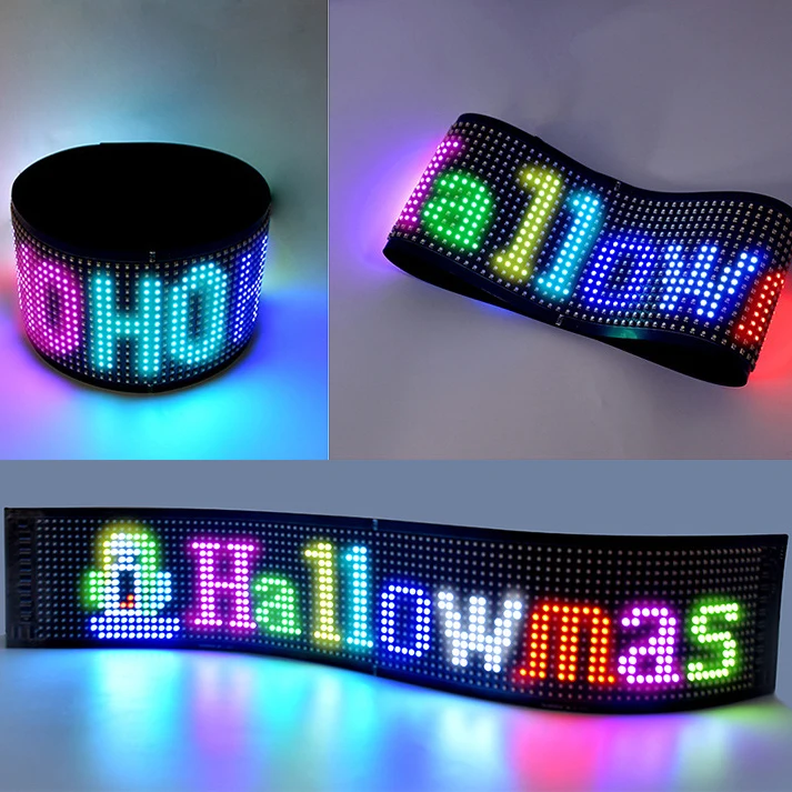 Flexible Mini Led Display Screen for Car APP Scrolling Message Expression Light Flexible Advertising USB Windshield LED Screen