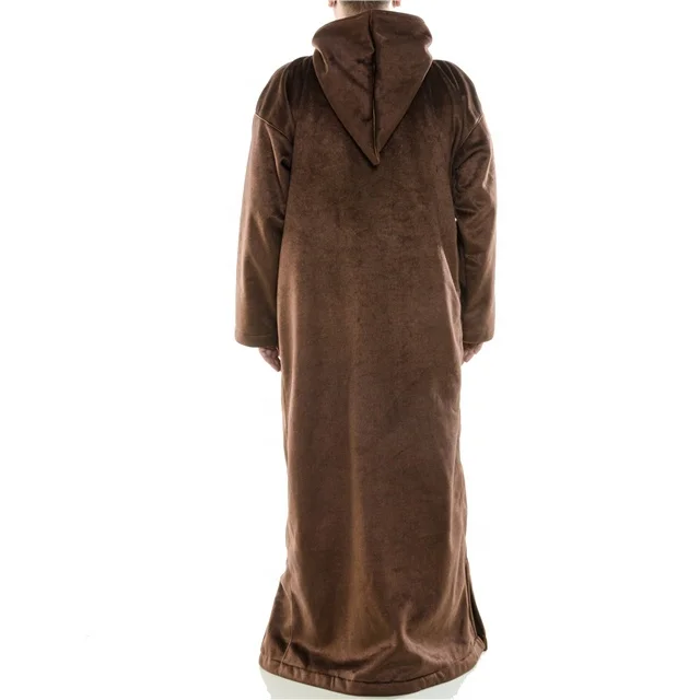 Wholesale Men Qamis High Quality Moroccan Jubbah Men Thobe for Winter thick Robe Mens Winter Abaya