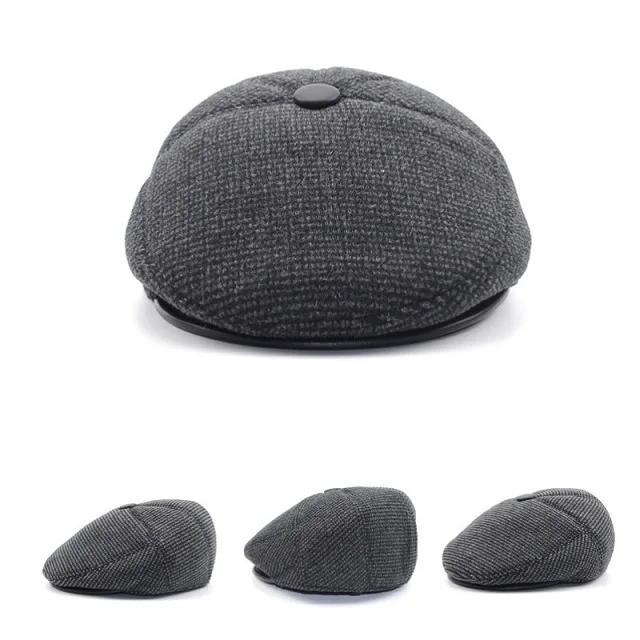 Men beret vintage Herringbone Tweed peaky blinders hat Newsboy Beret Hat spring Flat Peaked Beret Hats