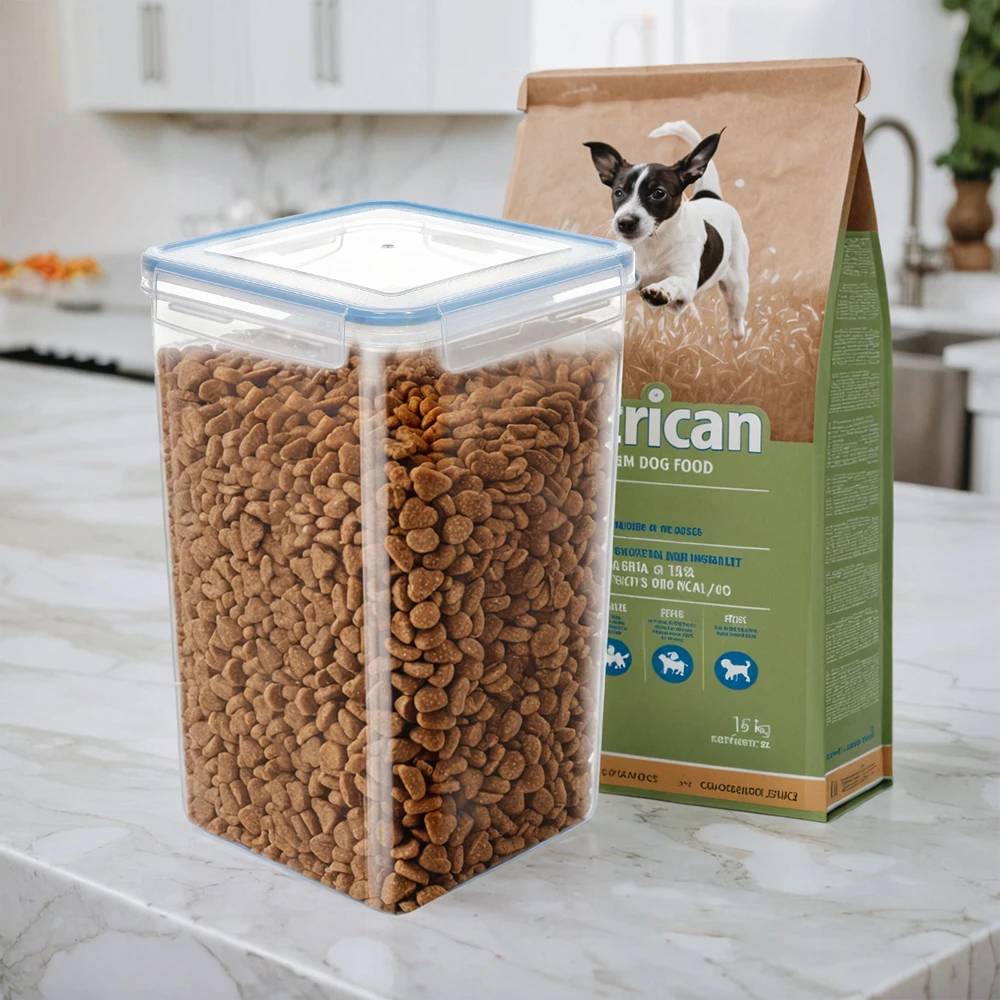 2pcs 8.5L Airtight Jar Pet Food Container Pantry Candy Storage Organizer Sealed Containers Rice Bucket for 10kg Load