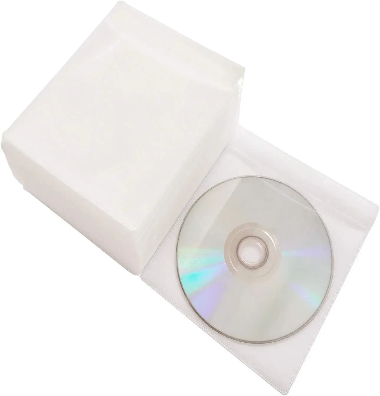 Оптовая продажа пользовательские рукава CD/DVD/BluRay двухсторонние пластиковые втулки для хранения CD и DVD кошельки (белый)