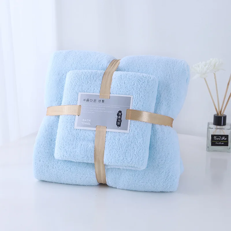 XIAOAO  High quality bath towel sets gift thick coral fleece soft absorbent face towel bath set bathroom towel sets luxury