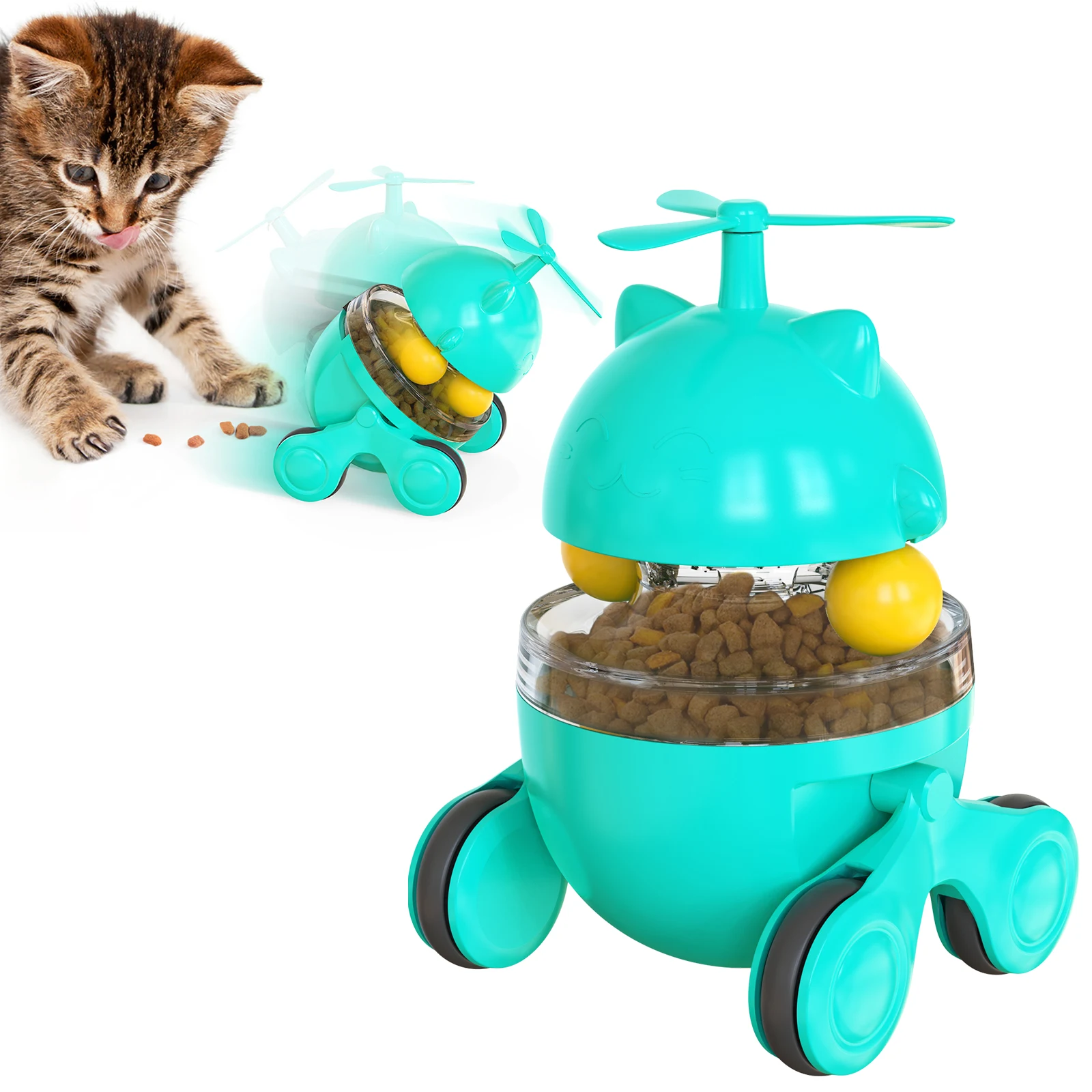  Игрушки для домашних кошек автоматическая кормушка многофункциональный поворотный трек-шар подвижная игрушка на колесах интерактивные
