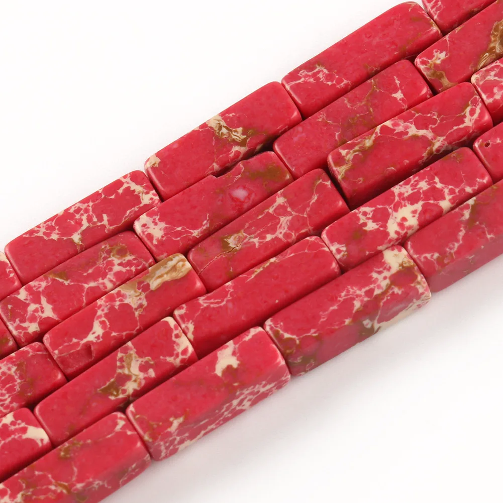4*13mm Natural Emperor Stone Rectangle Shape Beads Natural sea sediment gemstone Geometry Spacer beads for jewelry makings