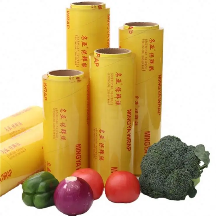 PVC / PE material casting packaging film,YA HUI FOOD WRAP cling film