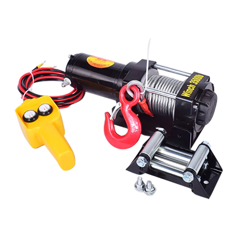small trailer electric car winch ATV 3000LBS electric winch with steel rope