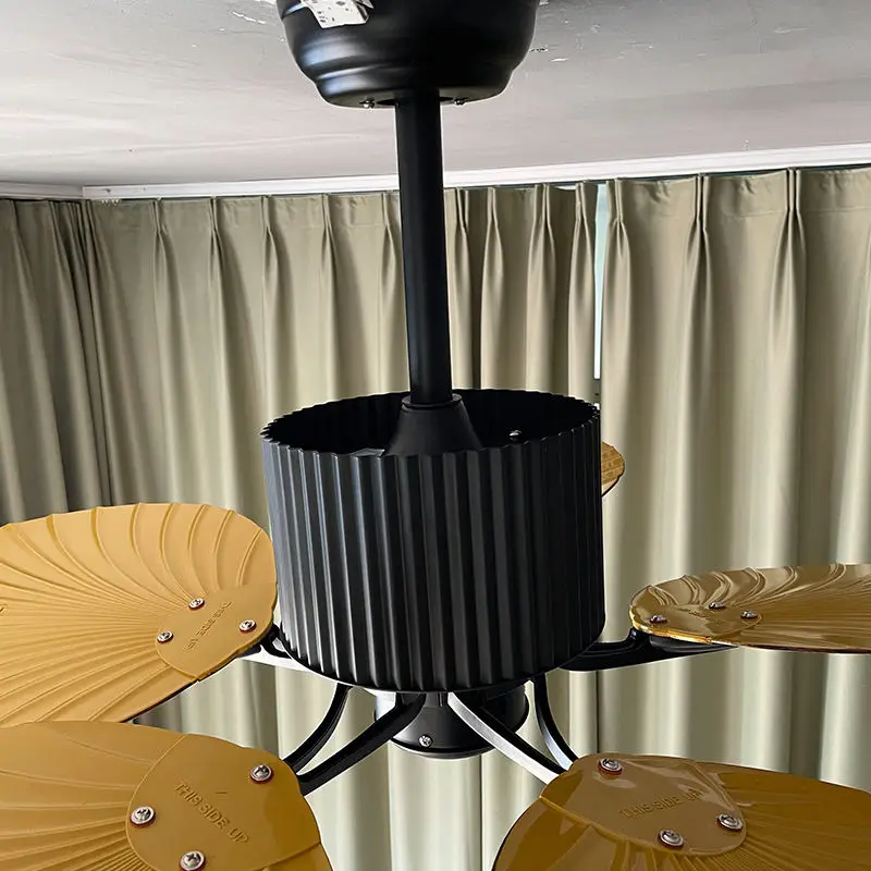 42/52 inch Asia Style New ABS Palm 5 Blade Remote Control Fancy Decorative Chandelier Light rattan Ceiling Fan