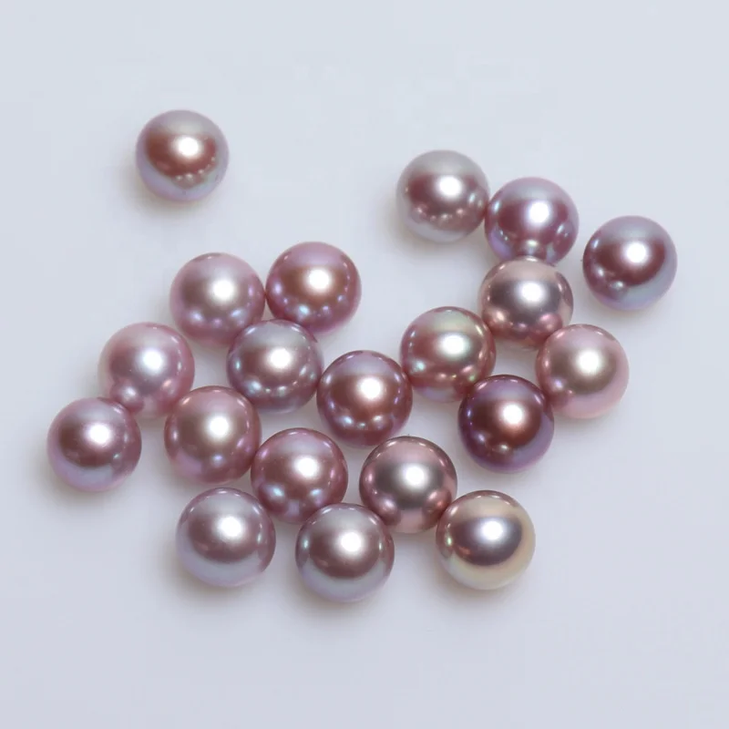 Wholesale 3A natural Freshwater Pearl Big Size pink/white/purple 8mm-10.5mm Round Shape Freshwater Pearl