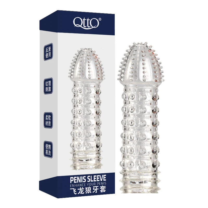 Hot sale Penis Sleeve Condom For Men  Delay Crystal Penis Sleeve for Male