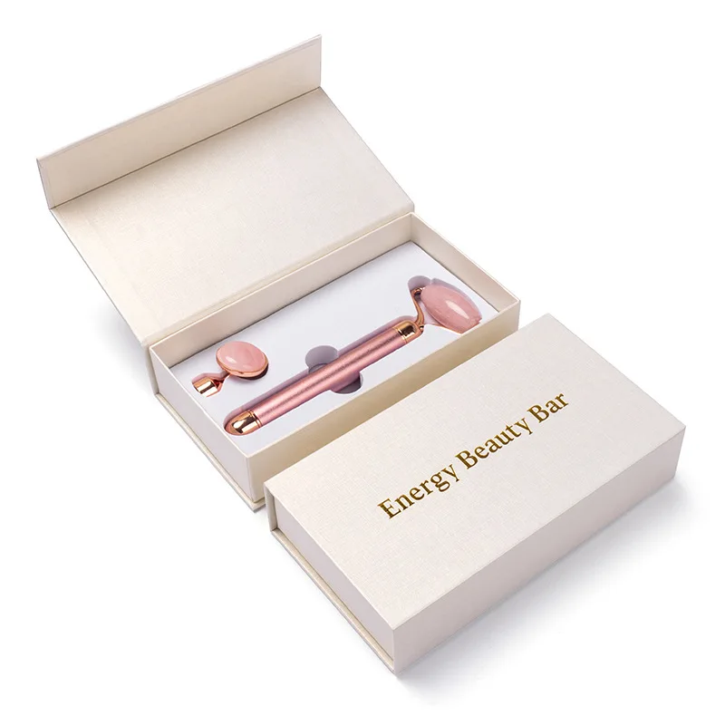 
Wholesale Handheld Facial Rose Quartz Pink Jade Roller Beauty Massage Bar Jade Face-Lifting Meridian Massage Roller 