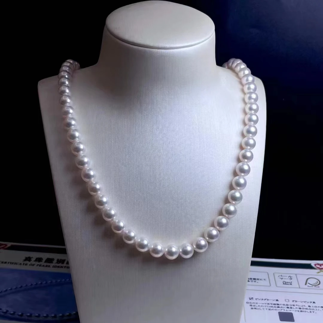 SGARIT Fine Colorful Jewelry 8-8.5mm Japan Akoya Sea Pearl Necklace Jewellery Hot Sale Mother Pearl Custom Pearl Necklaces