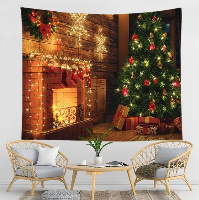 Custom Amazon Printed Wall Hanging Tapestry For Home Decor Polyester Christmas Blankets Printing Blanket Decoration Wall Carpet