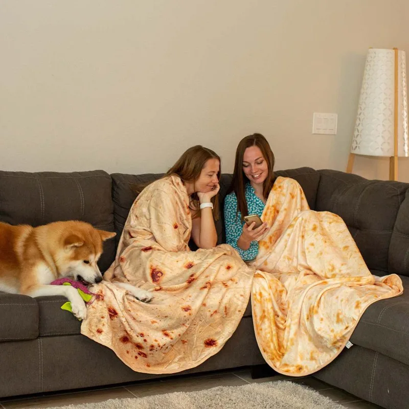 
Dropship Tortilla Blanket Letter Printing Rug Round Small Carpet for Office Home Camping Picnic Outdoor Burrito Blanket 