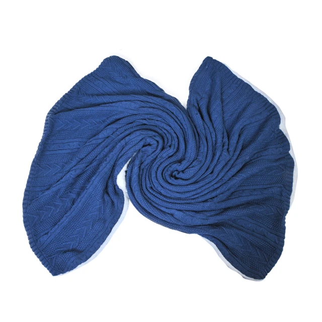 Полиэстер 120x150 трикотажное синее флисовое плотное одеяло для зимы 2 слоя