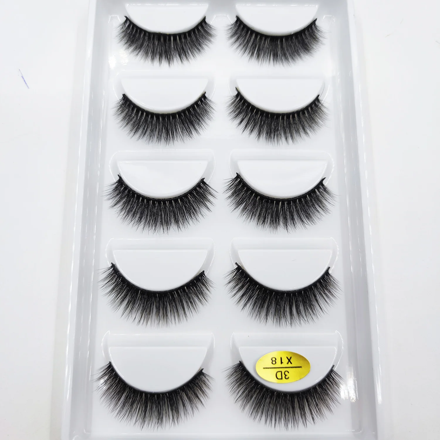 Wholesale 5 Pair Reusable Simple Women Makeup Artificial False Eyelashes Dropship Cheap Price 5 In 1 Wispy 5d Faux Mink Lashes