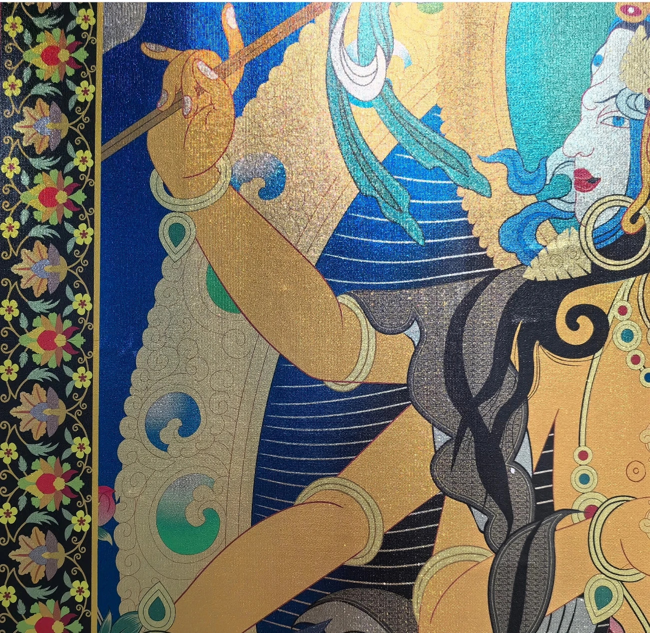 BIGIMAGE Custom Chinese Religious Buddha Buddhism Tibetan Thangka Fabric uv printing painting wall hanging decoration