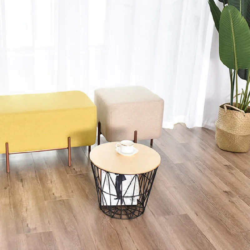 Металлическая проволочная корзина для домашнего хранения, круглый журнальный столик с крышкой из массива дерева