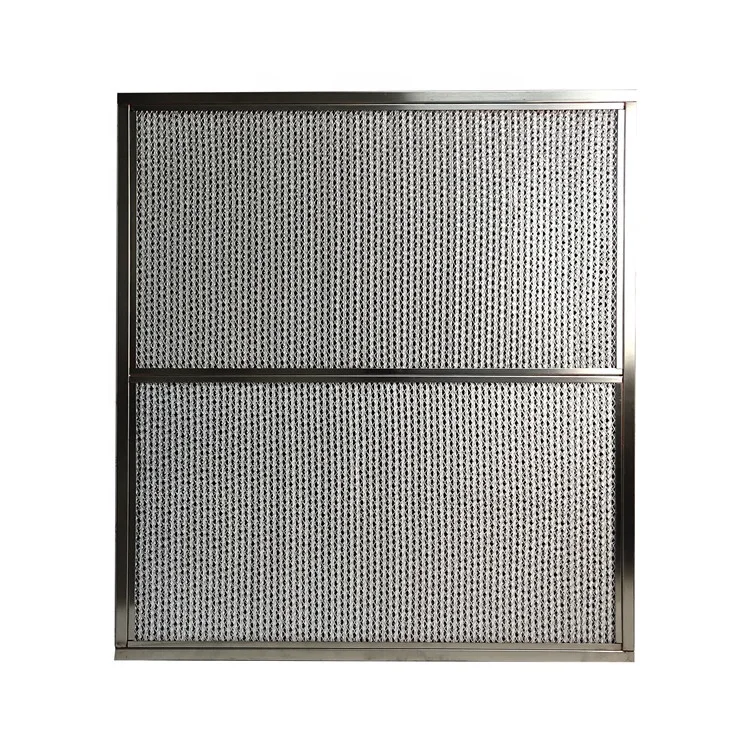 Metal Deep pleated Hepa H13 H14 Stainless Steel Glass fiber High Temperature Resistant Air Filter