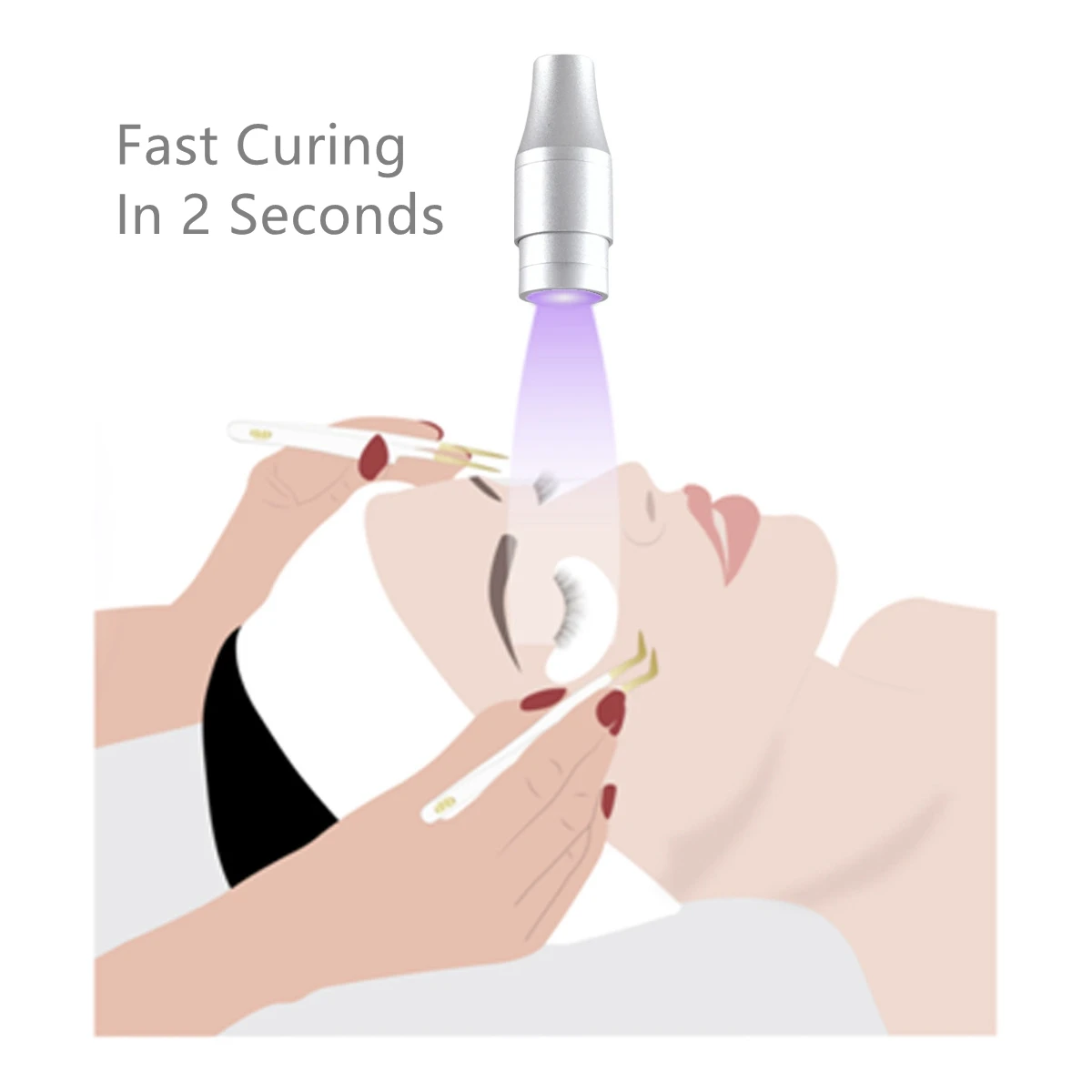 Custom Fast UV Curing Lash Lamp for Eyelash Glue Salon Lamp Lashes Gel UV Lamp Foot Switch UV Cure Light Eyelashes Extension