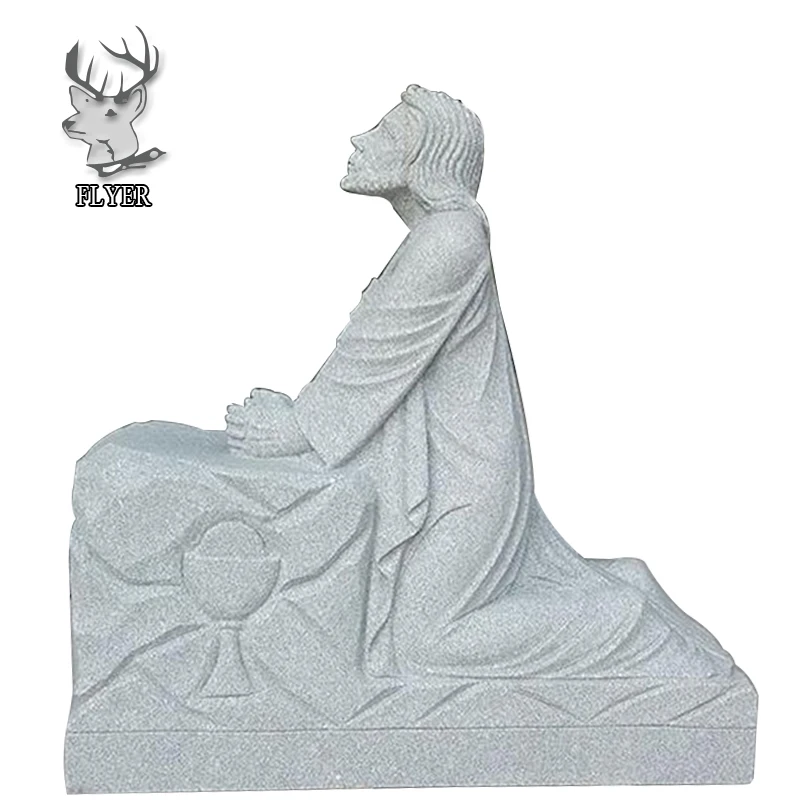 Memorial Cemetery Hand Carved Natural Stone Angel Statue Roman Column Gazebo Tombstone  Marble  Monument Factory Direct Sales