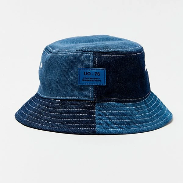 High Quality customized patchwork  Bucket Hat  Women Hats Fisherman Denim Floppy Hats