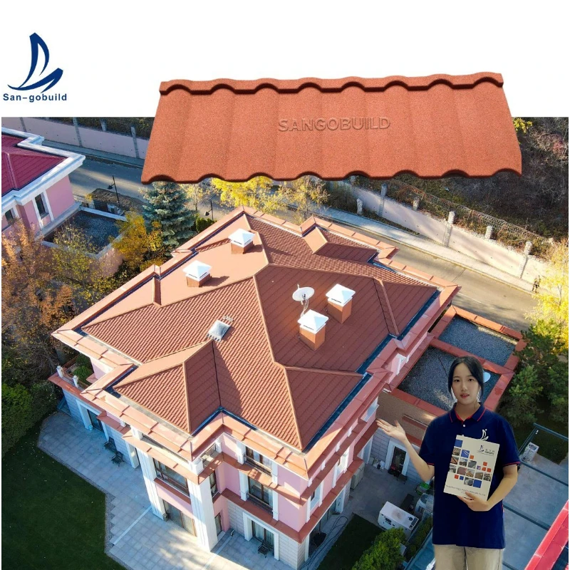 American Standard Roof Shingle Panel  0.45mm Aluminum Zinc Steel Sheet Building Material Stone Coated Metal Roof Tiles on Sale