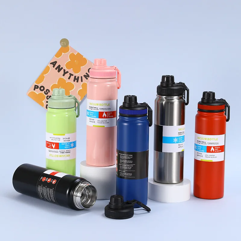 Hot Sell 0.6L 0.8L 1L Double Wall Stainless Steel Vacuum Insulated Leak Proof Thermos Water Bottles with Tea Filter  Custom Logo