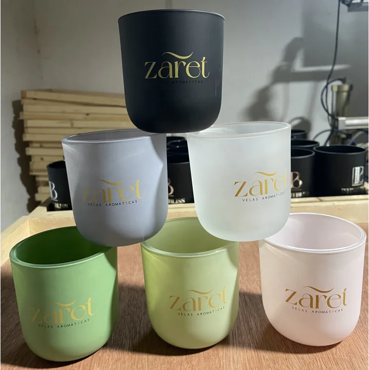 Custom Logo Luxury Candle Containers Round Bottom Heat Resistant Glass Candle Jars for Making Candles