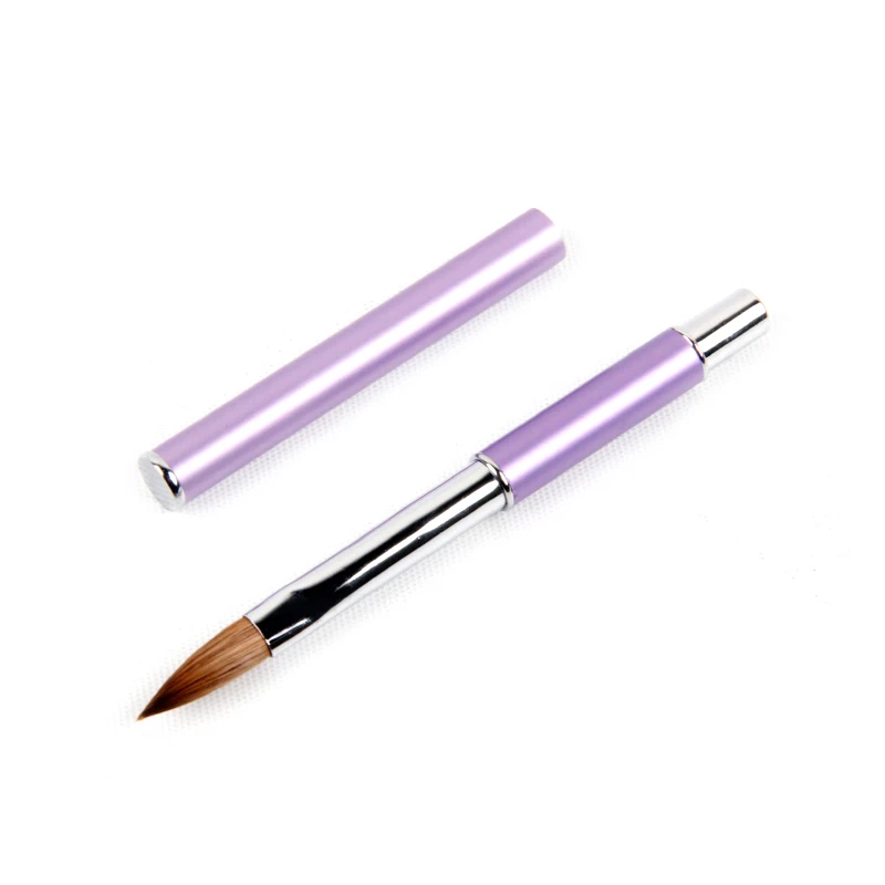 Hot Selling customized logo Purple 100% pure Kolinsky sable Acrylic handle Nail Art Nail Acrylic Brush