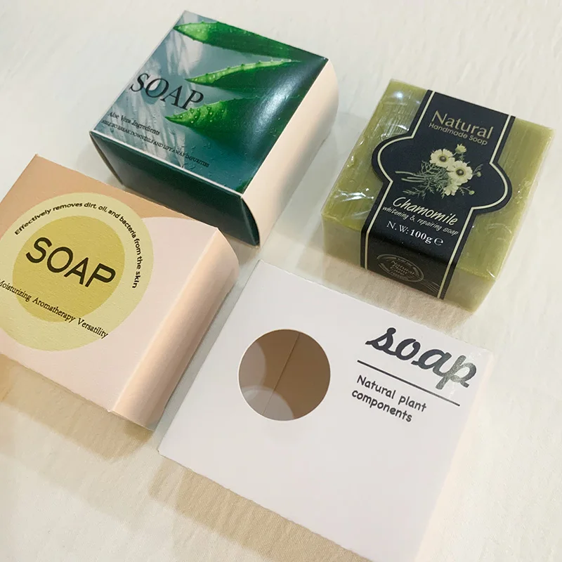 Eco Friendly coated paper soap Shipping square boxes bar soap empty tuck box packaging for small business