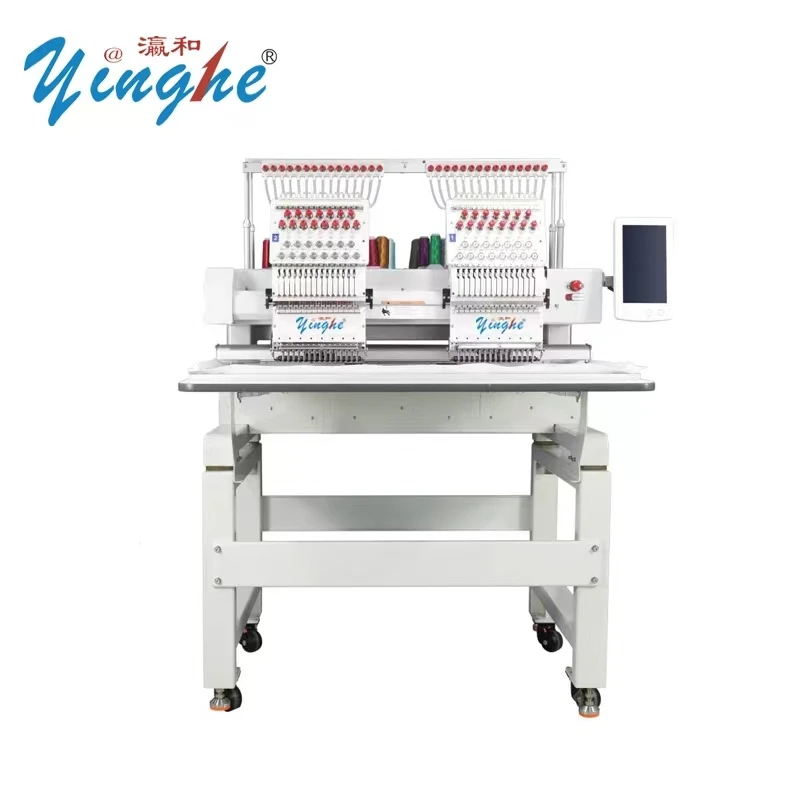 YH-1502 вышивальная машина Yinghe с 2 головками и 15 иглами для кепки плоских швейных изделий