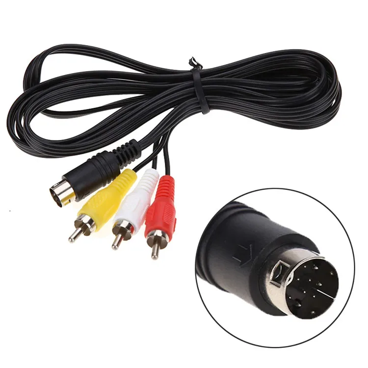3 RCA 1 8 м 9 Pin Подключение аудио видео кабель AV шнур для Nintendo SEGA бытие 2/3 MD-игры Mega Drive модель 2