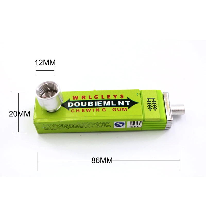 Chewing Gum Shape Weed Metal Smoking Pipe Rasta Novelty Creative Mouthpiece Alloy tobacco Novelty Items Gift Herb Tobacco Pipe