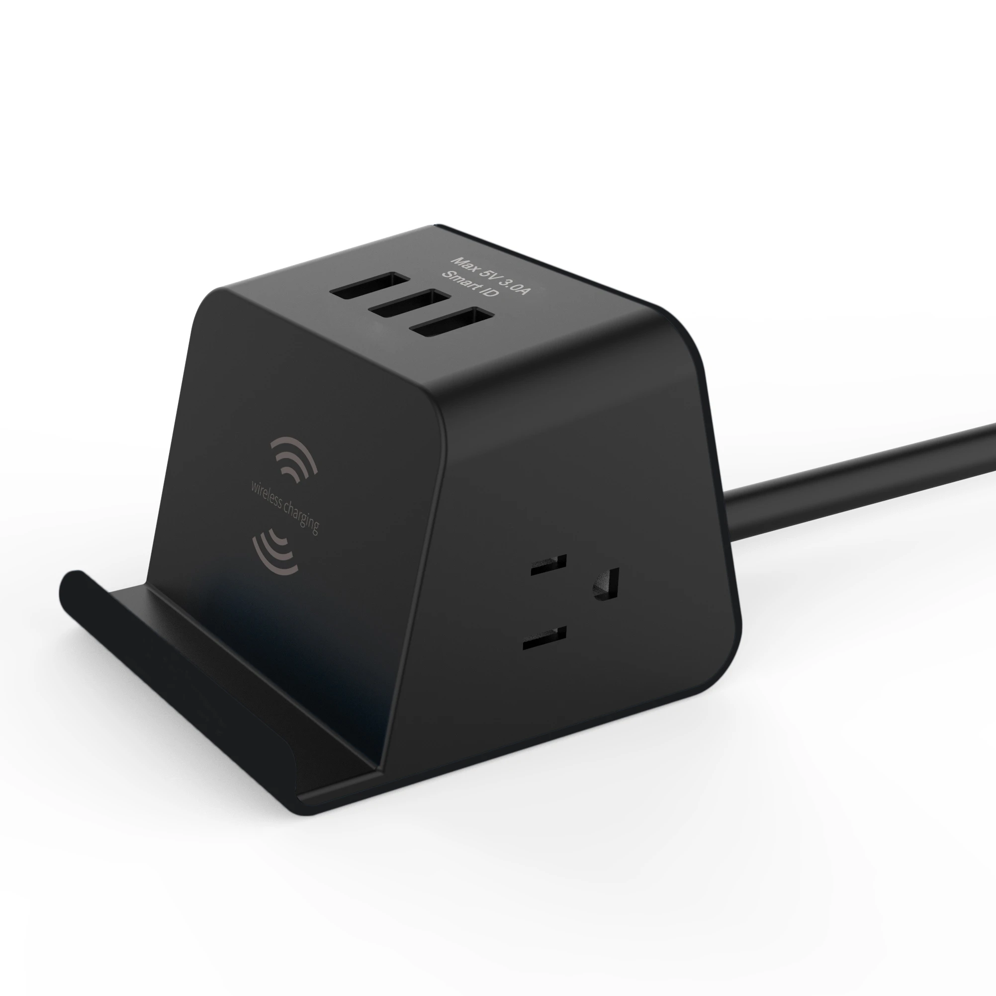 
Desktop 4 In 1 Cube Multifunctional Socket With 2Ac Outlet 3Usb Ports 10W Wireless Charging Station Smart Plug Power Strip 