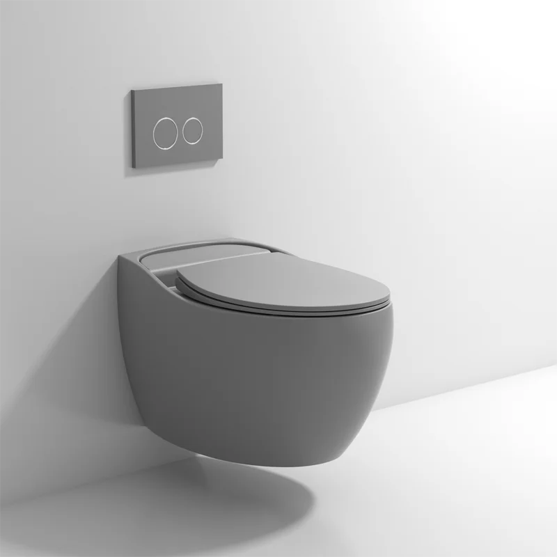 Европейский современный туалет без оправы для ванной комнаты сантехника матовый цвет керамический настенный унитаз