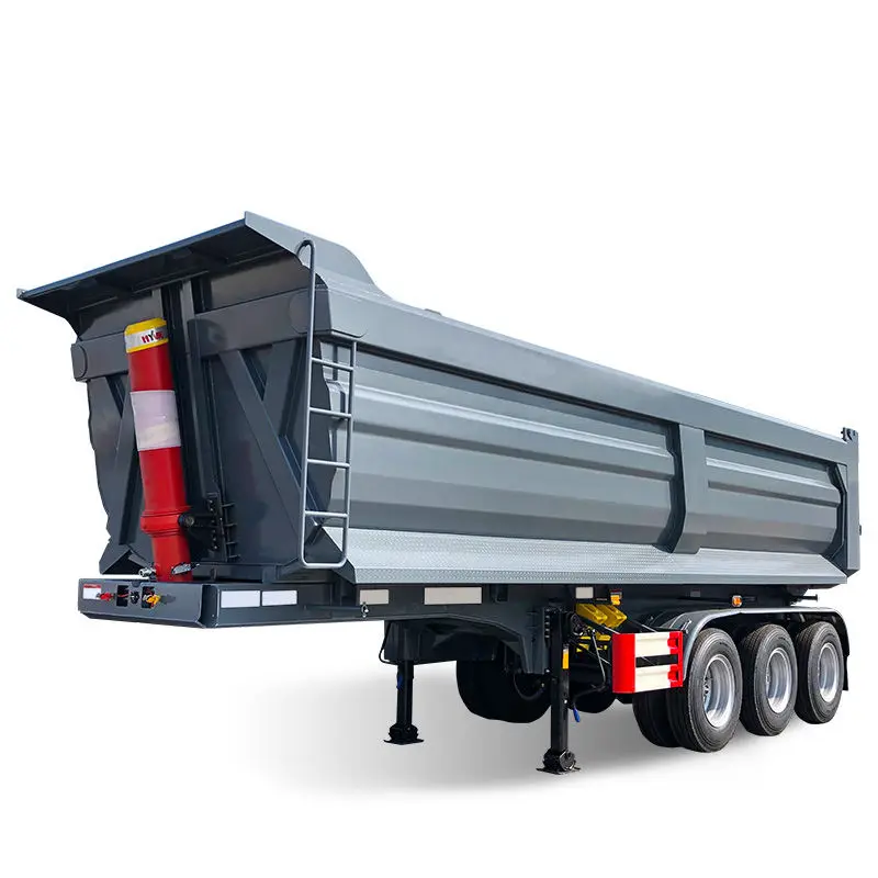 Factory 3/4 axis 60 ton 50 ton dump truck semi trailer after dump truck semi trailer for sale