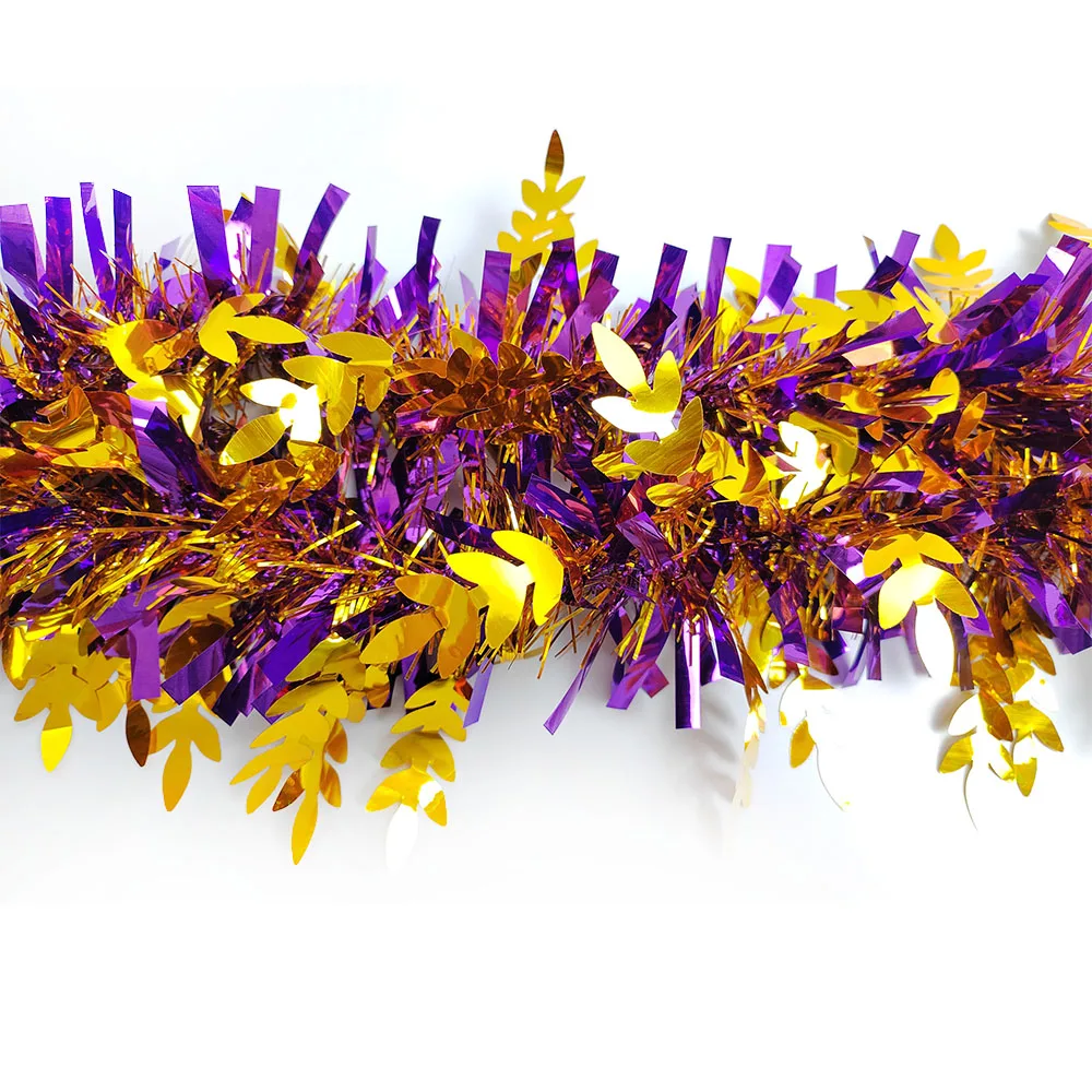 Ins best-selling wire tinsel garland for staircase bubble silk phoenix tail garland tinsel christmas decoration