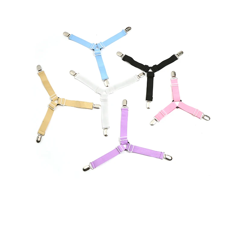 Elastic Bed Sheet Clip Fasteners, Garter Mattress Cover Blankets Straps Holder Gripper Clip Fixing Slip-Resistant Belt