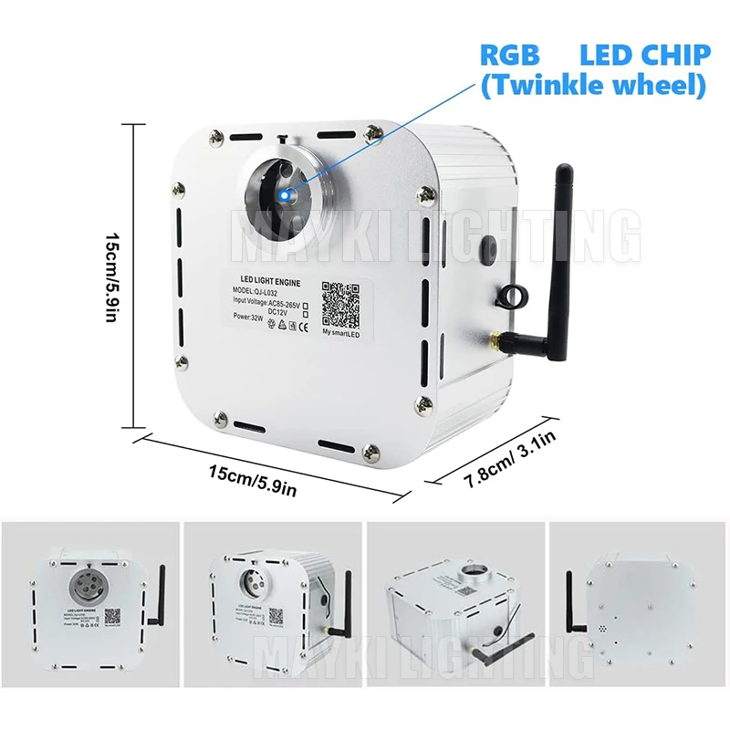 Fiber Optic Star Ceiling Kit 800pcs*0.75mm Pmma Fiber End Glow Light With 27W RGB Light Source Fiber Optic Starry Sky Ceiling