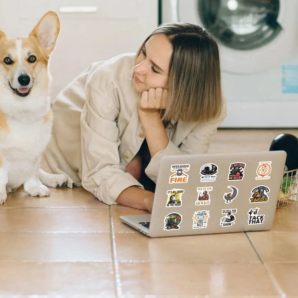 103pcs Cartoon Electric Welder Sticker Custom Waterproof Vinyl Decor Skateboard Luggage Laptop Electric soldering Stickers