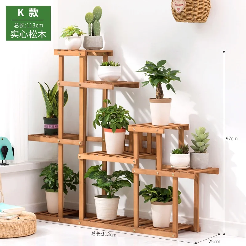 Подставка для цветов Ourwarm деревянная подставка кастрюль среднего века регулируемая наружная Современная полка стойка комнатных и растений