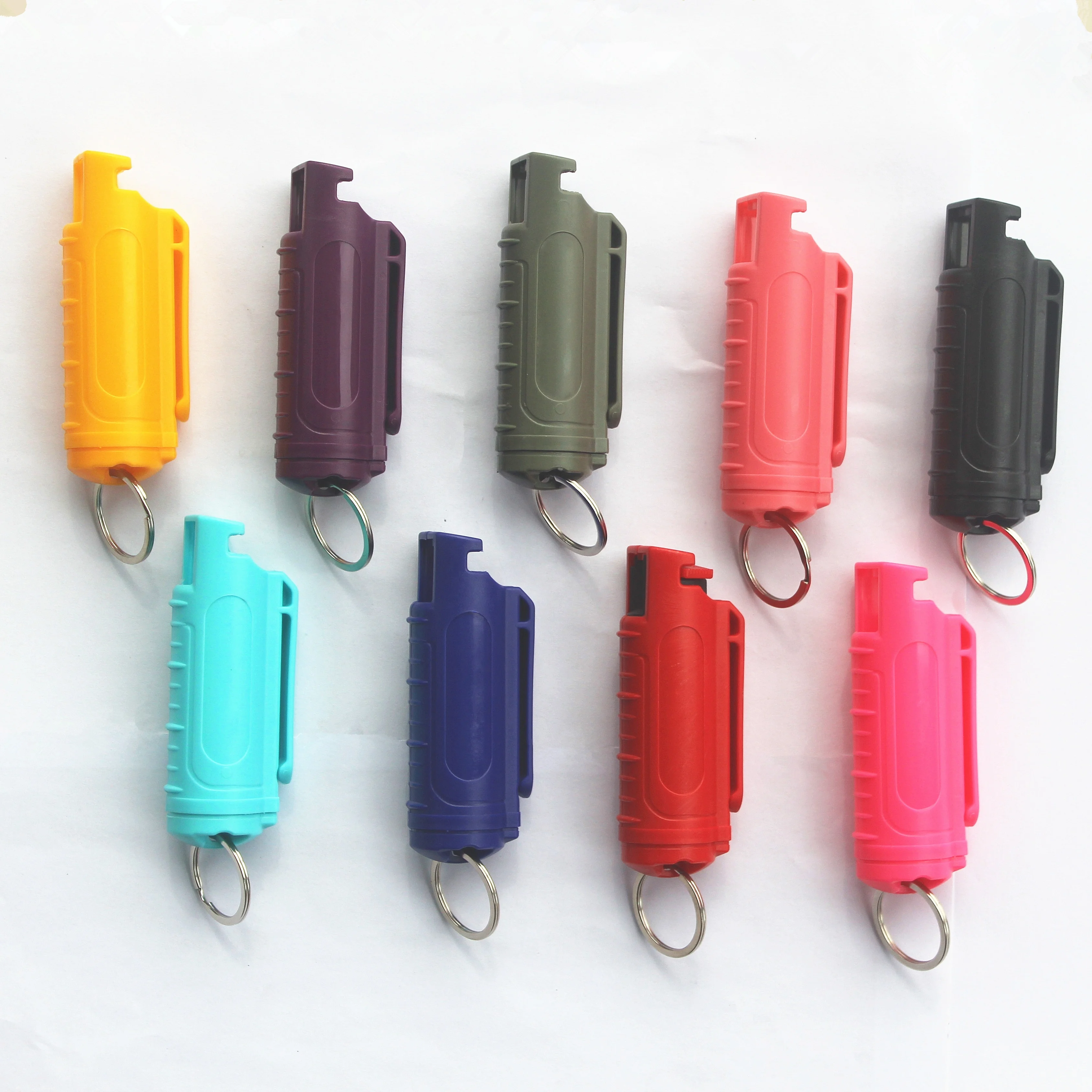 
Cute Small Bedazzled Pink Black Pepper Spray Key Chain For Self Defense Pepper Spray Keychain Plastic Bottle Shell Holder 