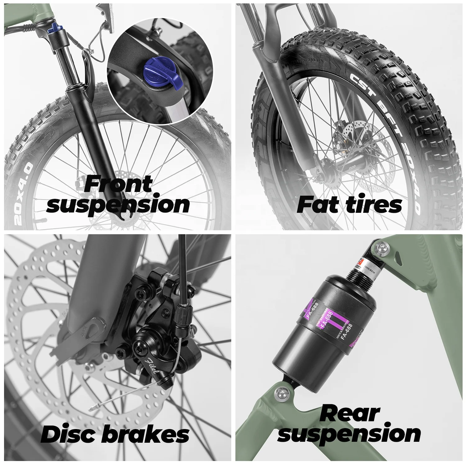 The coolest Ebike over 100 miles on Most Affordable Folding Electric Bike Fat Tire Bicycle Full Suspension All Terrain E bike