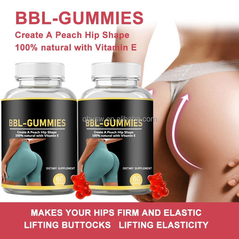 OEM Private Label BBL Gummies Peach Hip Shape Larger Fuller Butt Enhace Curve BBL Gummies