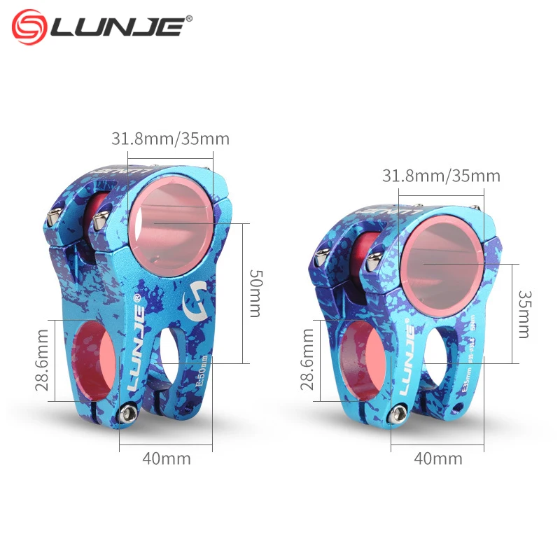 LUNJE Factory Direct Sales Support Customization 35mm/50mm Cnc High-Strength Lightweight High Strength Bmx Stem
