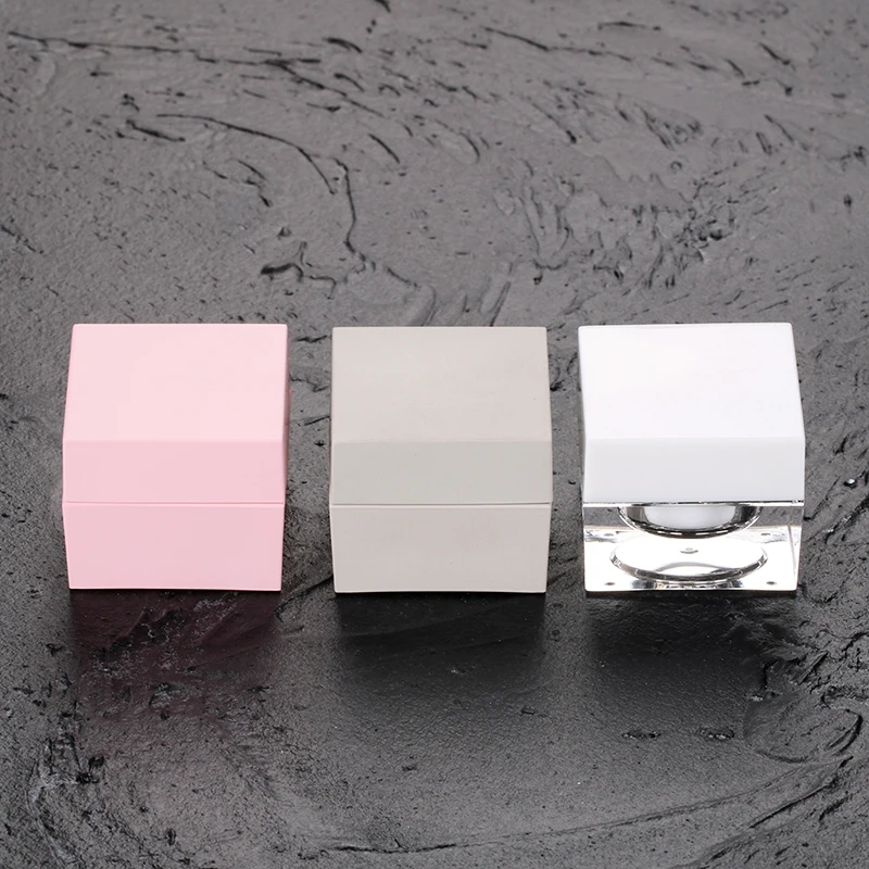 5g acrylic uv gel gel container square plastic nail polish cosmetics cream empty jar