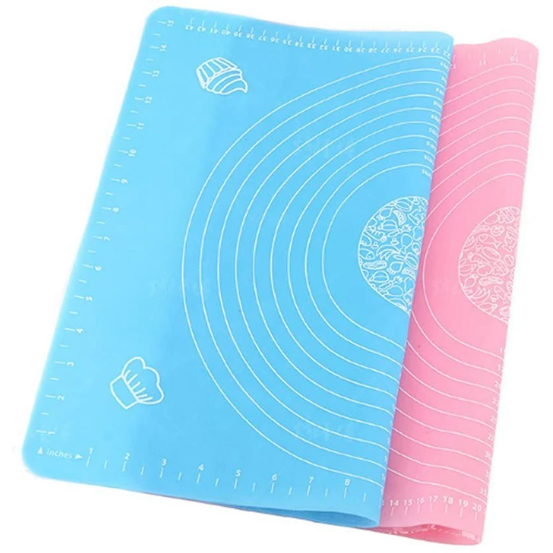 Silicone Pastry Mat Rolling Pin Mat with Measurements Nonstick Kneading Board for Rolling Dough